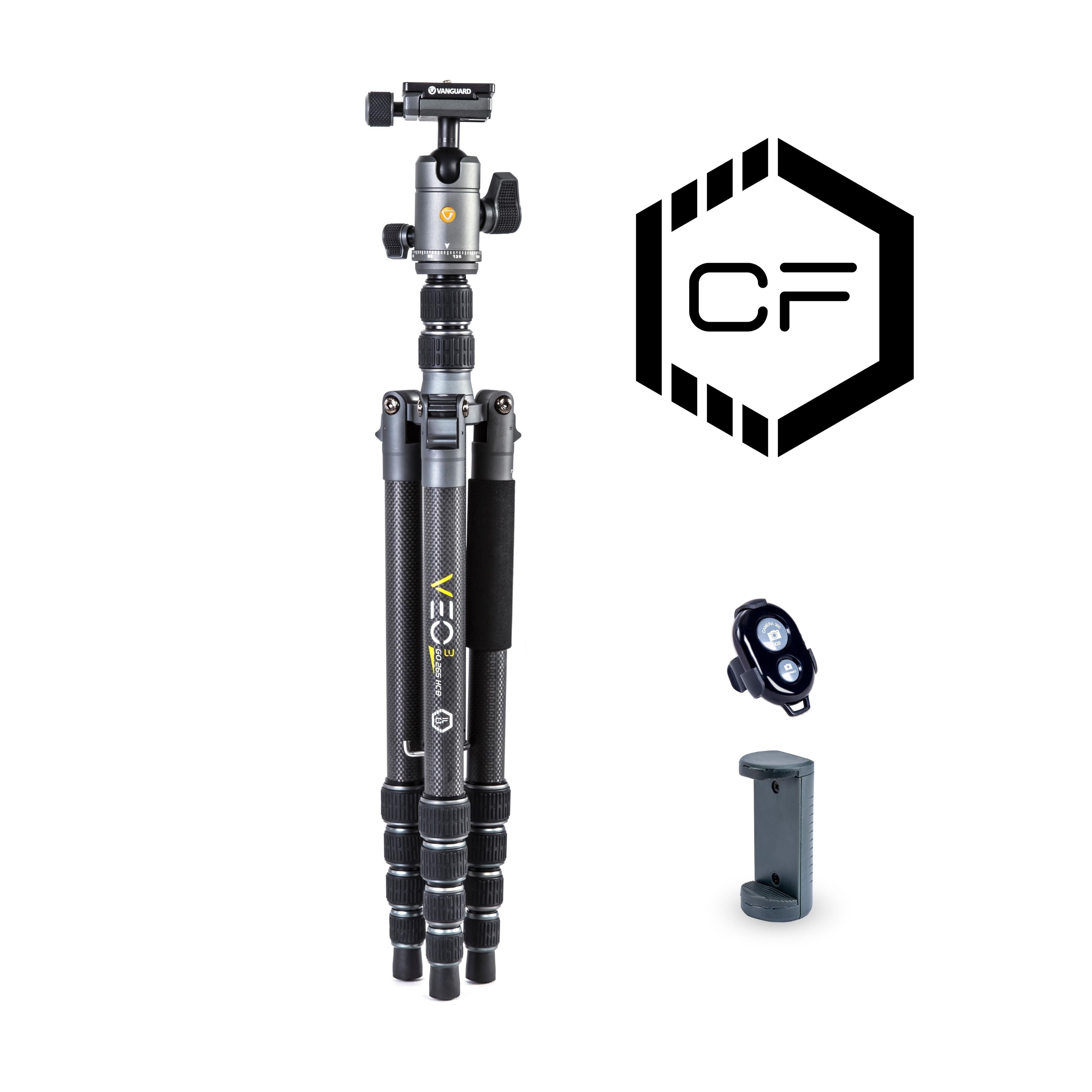 VEO 3GO 265HCB Tall Carbon Fibre Travel Tripod with Monopod Leg