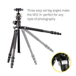 VEO 3T+ 234CB Versatile Carbon Travel Tripod with Dual Axis Ball Head - 10kg Load Capacity