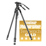 Alta Pro 3VRL 303CV 18 - Carbon Tripod with removable levelling base and video head - 15kg load capacity