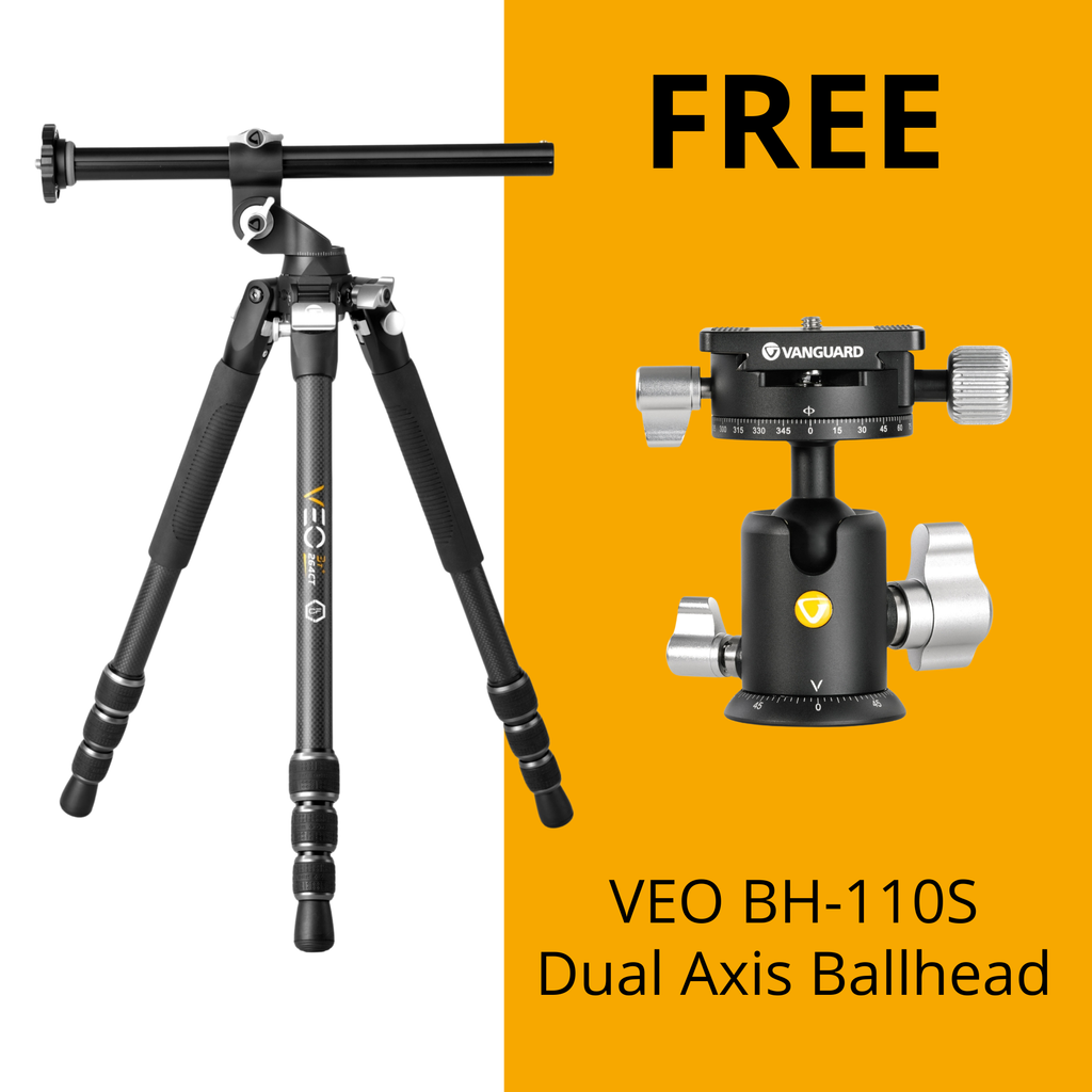 VEO 3T+ 264CT Versatile Carbon Travel Tripod Only - 15kg Load Capacity