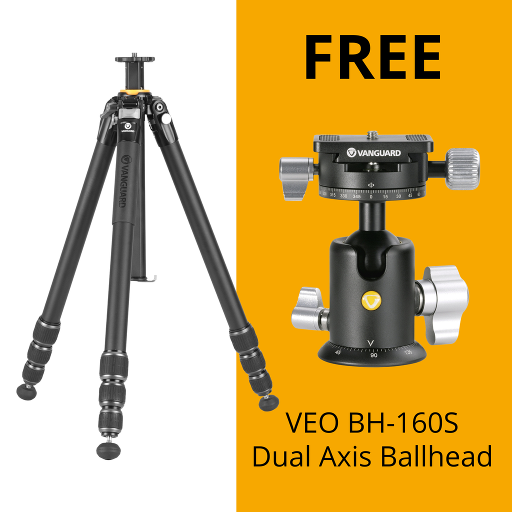 VEO 5 304AT - Traditional Full Sized Aluminium Tripod - 20kg load capacity