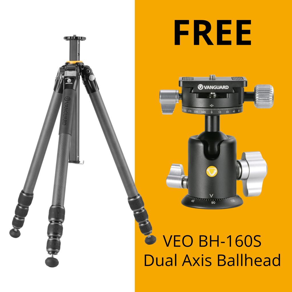VEO 5 304CT - Traditional Full Sized Carbon Tripod - 20kg load capacity