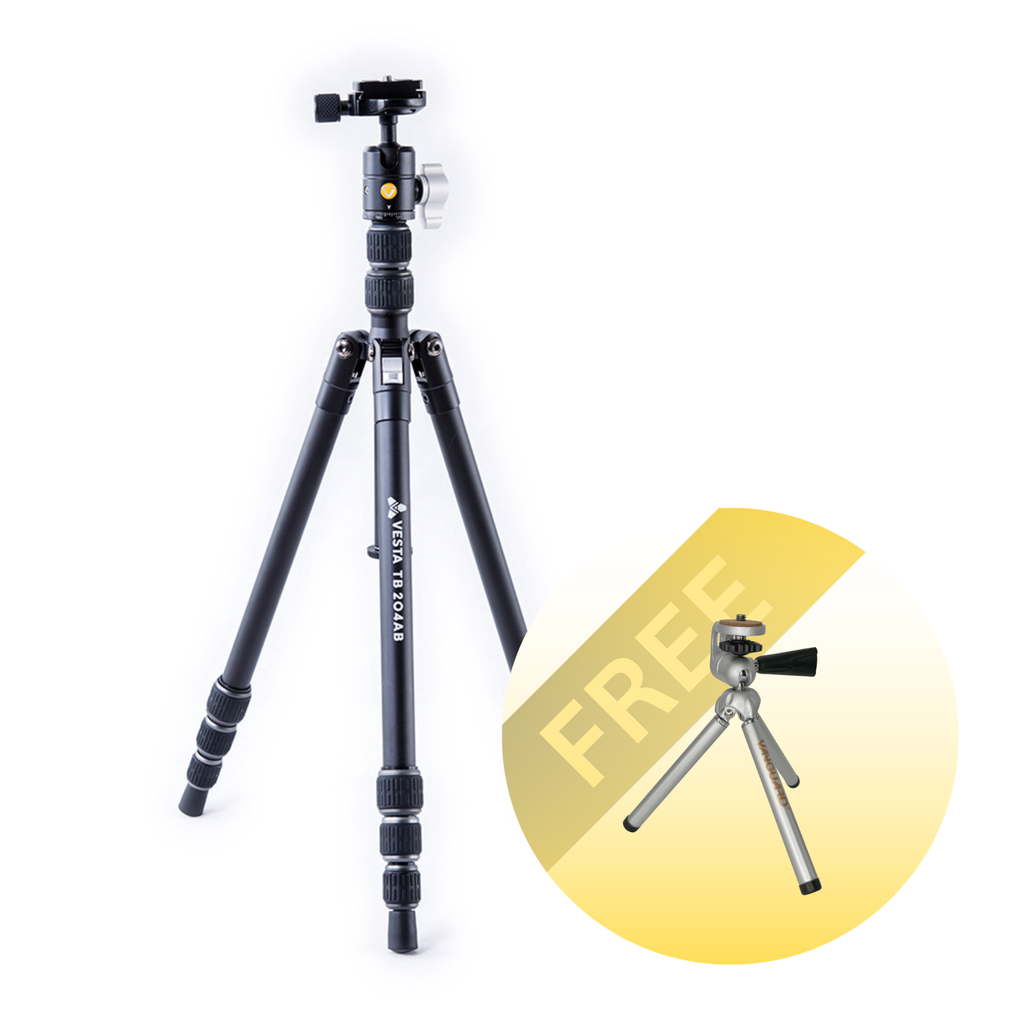 VESTA TB 204AB Aluminium Travel Tripod with Twist Locks- 3kg Load Capacity
