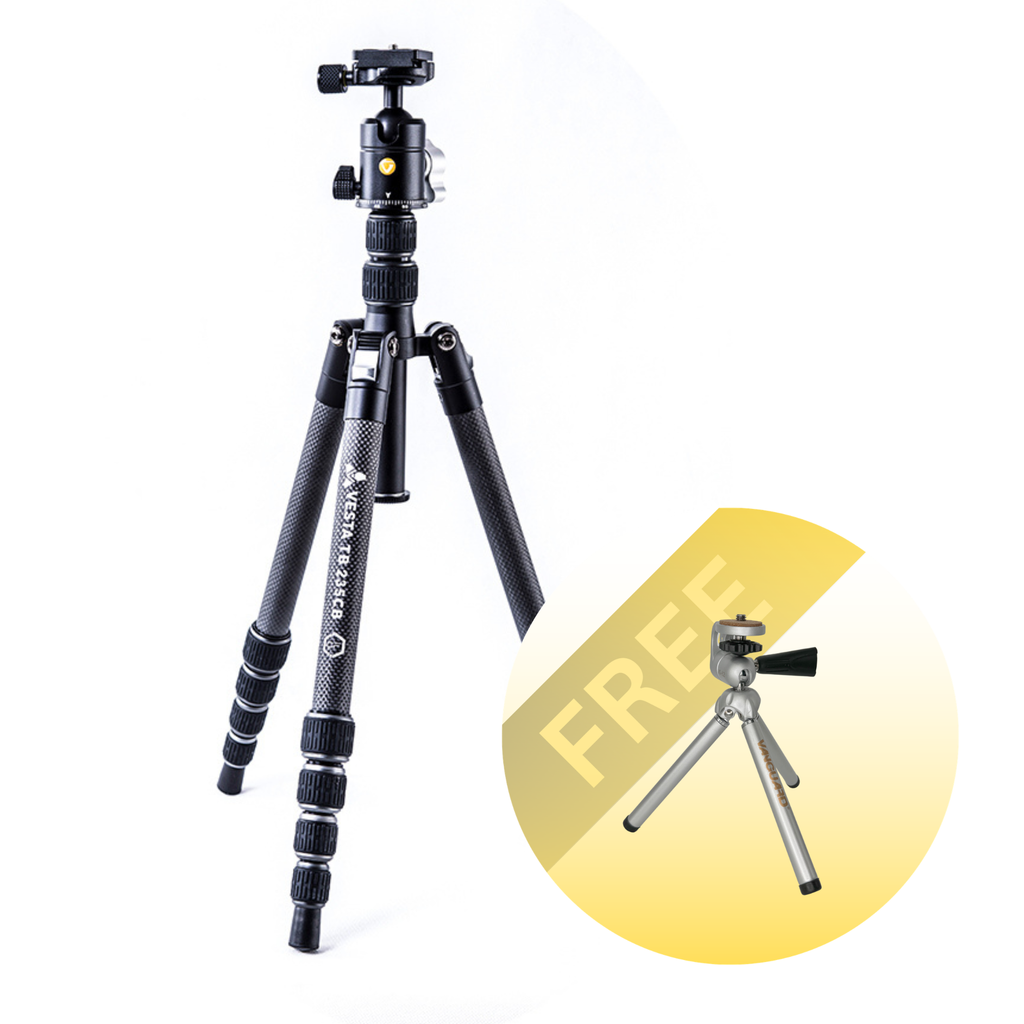 VESTA TB 204CB Carbon Fibre Travel Tripod - 3kg Load Capacity