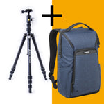 VESTA TB 204AB Aluminium Travel Tripod with Vesta Aspire 45 Blue Backpack